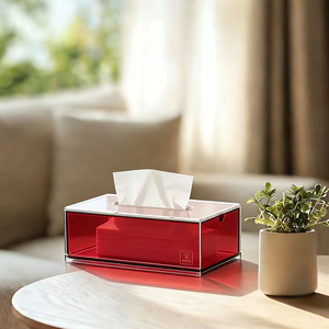 Akrilik Mendil Kutusu, Çok Renkli Akrilik Mendil Dağıtıcısı Tezgah Üstü Dikdörtgen Peçete Saklama Kutusu - Product Image 1