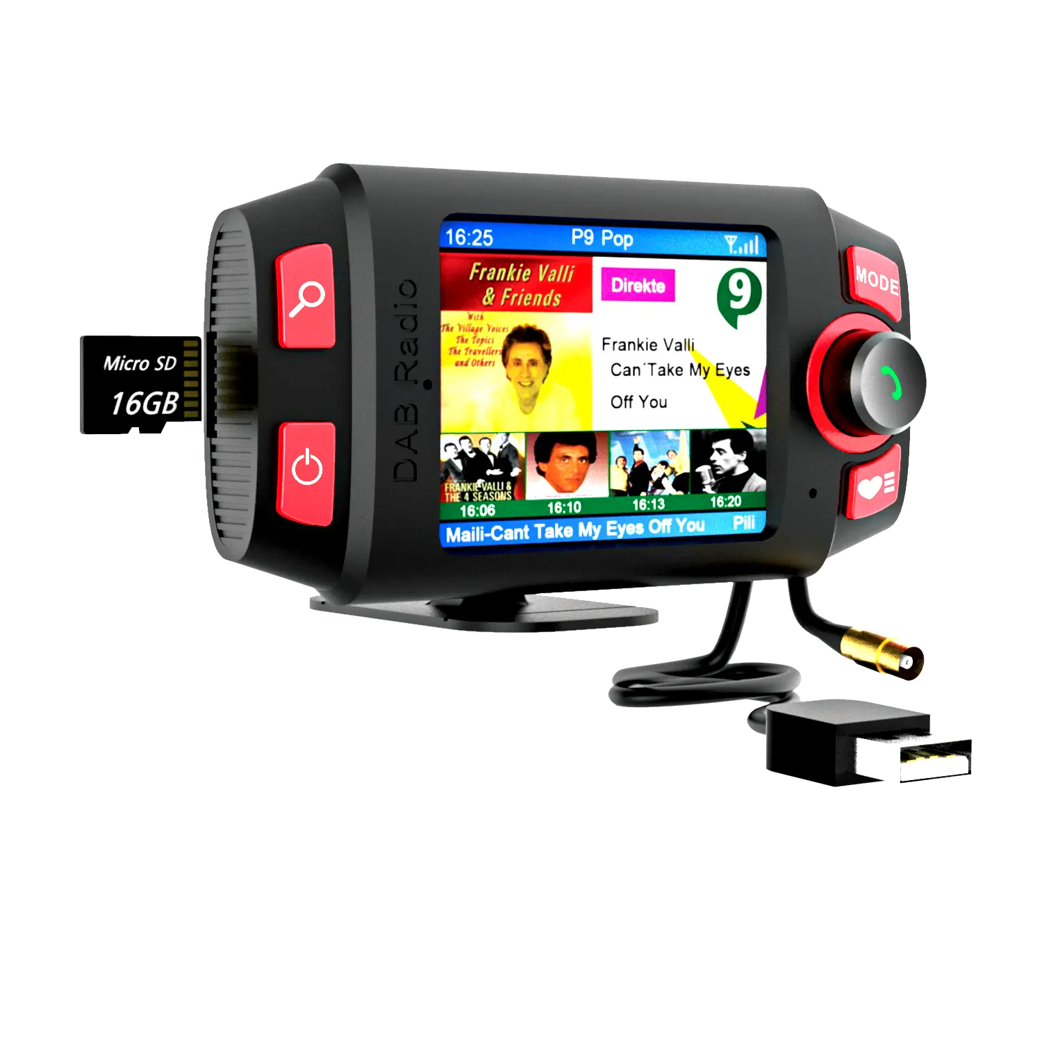 공장 가격 DAB C8 2.4 인치 풀 컬러 LCD 스크린 FM 송신기 DAB 자동차 수신기 라디오 수신기 어댑터