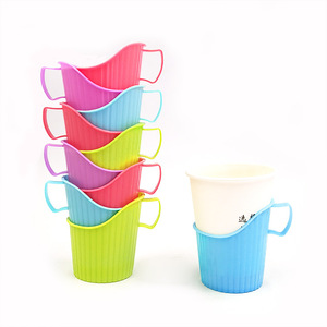 Porte-gobelets jetables en papier pour la maison, manchons en plastique pour gobelets de bureau, supports de gobelets épaissis isolants thermiquement et anti-brûlure - Product Image 1