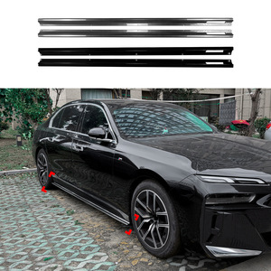 Amp-Z Side Skirts Piano Black Carbon Fiber Texture For Bmw 7 Series I7 G70 G73 M Sport 2023+ Polished Finish - Product Image 1
