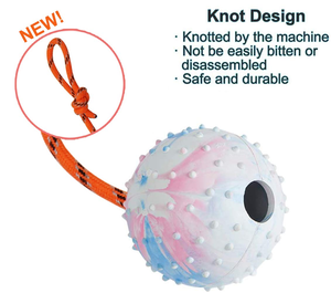 Jouet pour chien robuste pour la lutte de traction - Balle en caoutchouc interactive sur corde pour la mastication agressive et l'entraînement - Product Image 2