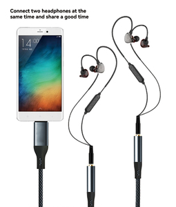<span class=keywords><strong>Cable</strong></span> Adaptador de <span class=keywords><strong>Tipo</strong></span> C a Conector para Auriculares <span class=keywords><strong>2</strong></span> en 1, Doble <span class=keywords><strong>Tipo</strong></span> C con Blindaje Trenzado, <span class=keywords><strong>Carga</strong></span> Rápida de 3A, Conector de Audio Auxiliar para Cámara - Product Image 6