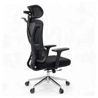 Chaise de bureau ergonomique en maille, vente en gros d'usine, avec appui-tête réglable, support lombaire, base chromée, pivotante, pour ordinateur