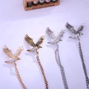 Moda Vintage Homens blazer Animal Águia Broche Jóias Decorativas Diy Strass Asa Terno Corsage Lapela Pin Broches Com Corrente - Product Image 2