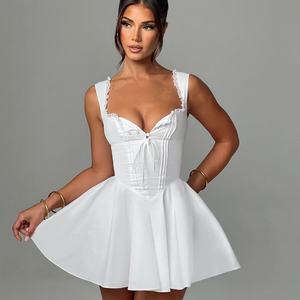 Vestido de Verano Personalizado OEM 2024 para Mujer, Vestido Casual con Encaje, Vestido Corto Elegante con Corsé, Mini Vestido de Verano - Product Image 2