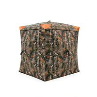 Abri de chasse camouflage extérieur personnalisable avec coins d'avertissement orange, vision à 270/360 degrés, tente de chasse imperméable