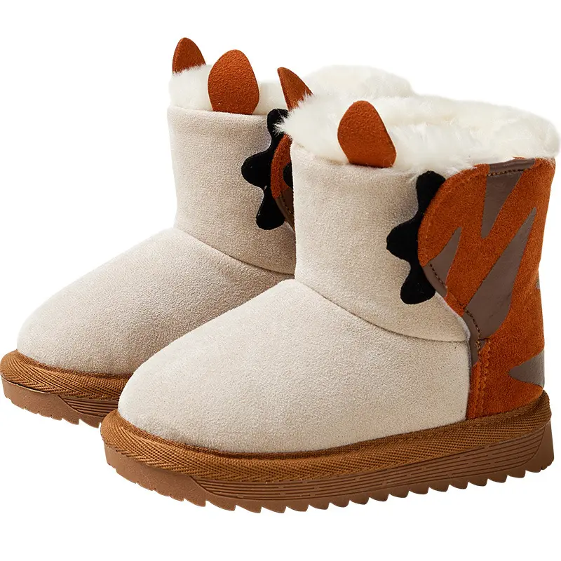 陽気なマリオ2024キッズスノーブーツ冬の新しい暖かい男の子と女の子の綿のブーツ冬の靴防水ショートブーツ