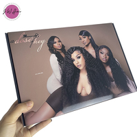 Boîte-cadeau de luxe noir mat rigide avec Logo personnalisé, boîte pliable pour vêtements, perruque, cheveux, fermeture magnétique, boîte en carton