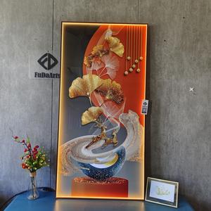100X50CM alto brillo diseño moderno Gran Galería pinturas colgantes decoración sala de estar pared de cristal decoración del hogar Dropshipping - Product Image 6