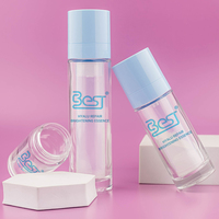 Flacons cosmétiques en verre sans air de 15 ml, 30 ml, 50 ml, flacon pompe sans air en verre rose, flacon en verre à double paroi