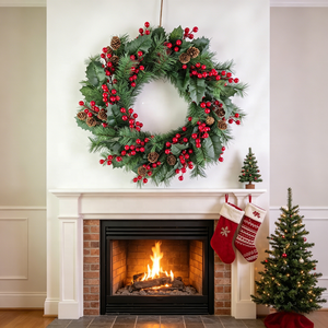 Vente Flash : Couronne Artificielle Moderne Faite Main en PVC, Baies Rouges, 50/60cm, Taille/Forme Personnalisable, Pour <span class=keywords><strong>Porte</strong></span> d'Entrée, Utilisation Intérieure/Extérieure, Direct Usine - Product Image 5