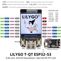 LILYGO T-QT Pro ESP32-S3 Papan Pengembangan Layar LCD Warna Penuh 0.85'' Modul WIFI Bluetooth Kit Papan yang Dapat Diprogram