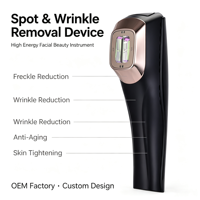 Appareil de soin de la peau portable haute énergie, refroidissement par glace, lumière double bande 500-600NM 900-1800NM, anti-rides, anti-taches, appareil de beauté