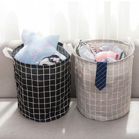 Panier à linge pliable extra-large en tissu imperméable mélangé coton, bac de rangement pour vêtements sales, idéal pour la maison et la chambre