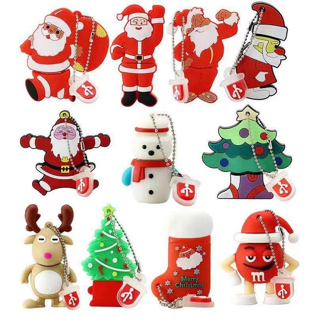 Customized Christmas Gift Keychain USB Flash Drive
