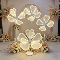 Arrangements lumineux décoratifs en acrylique pour allée de mariage, scène et guide de chemin en forme de pivoine