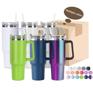 40Oz Stainless Steel With Handle Double Wall Coffee Travel <b>Mugs</b> Multiple Colors <b>Large</b> Capacity Vacuum Insulated Tumbler - Product Image 1