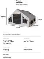 Usine de production de tentes gonflables Oxford, tente de camping à colonne d'air imperméable à ouverture automatique rapide quatre saisons, personnalisable