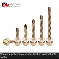 Tornillo Autorroscante de Acero Galvanizado con Color Personalizado, Hexágono Externo, Rosca Fina Métrica, Tipo Cola de Golondrina, para Diversas Aplicaciones de Perforación