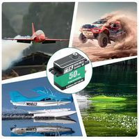 Servomoteur numérique étanche PTK 9850 MG-D avec engrenage SS, moteur HV sans noyau, 50 kg, 0,090 sec, programmable pour avion RC à voilure fixe, voiture RC, hélicoptère