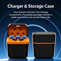 Boîte de rangement pour chargeur de batterie 18650 conforme à la réglementation européenne sur les batteries, étui de batterie externe amovible, arrêt automatique de la charge, chargeur 2 en 1