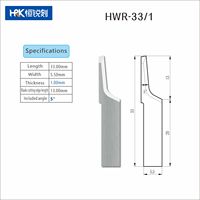 Couteau oscillant à lame incurvée en carbure de tungstène, taille personnalisable pour machine de découpe oscillante numérique CNC, HWR-33/1