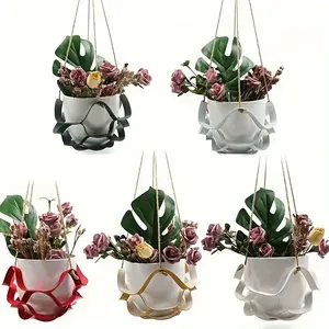 Colgador de <span class=keywords><strong>plantas</strong></span> de cuero PU macramé colgante de pared maceta estante decorativo maceta soporte Boho decoración del hogar para <span class=keywords><strong>plantas</strong></span> pequeñas - Product Image 4