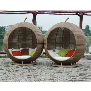 Meubles d'extérieur, canapé en rotin tressé style pomme - Product Image 1