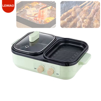 Cuisinière électrique multifonctions Hotpot Barbecue Grill Grill Egg Omelette Poêle à frire Poêle à crêpes Four à crêpes Rôtissoire à tarte