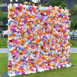 Mur de fleurs artificielles personnalisé, roses, pivoines et tournesols artificiels, décoration pour mariages, décorations extérieures et intérieures - Product Image 2