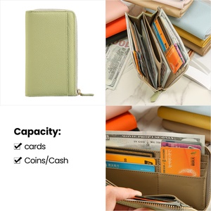 Portefeuille long en cuir véritable pour femme DUJIANG, organiseur de documents multi-cartes, modèle 2175 - Product Image 5