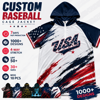 Veste de baseball personnalisée, veste d'échauffement sublimée pour équipe, sweat à capuche à manches courtes, uniforme sportif, vêtements d'entraînement de baseball OEM