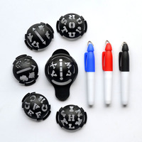 Kit d'outils de marquage de lignes pour balles de golf avec 36 motifs et stylo pour l'alignement du putting - Rouge/Noir, Pack 1+6, Accessoires de golf