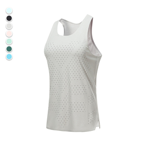 Chaleco deportivo de verano para mujer, camiseta sin mangas transpirable con cuello cuadrado, ligera y de secado rápido, para entrenamiento de atletismo, maratón y deportes - Product Image 6