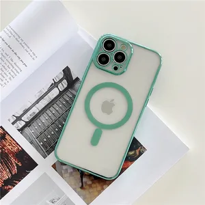 for iphone 11 12 trendy brand electroplating design phone case for iphone 13 pro case green wireless charging