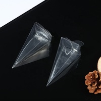 Emballage personnalisé en vinyle PET Boîtes d'emballage en acétate transparent en plastique PVC en forme de triangle cône