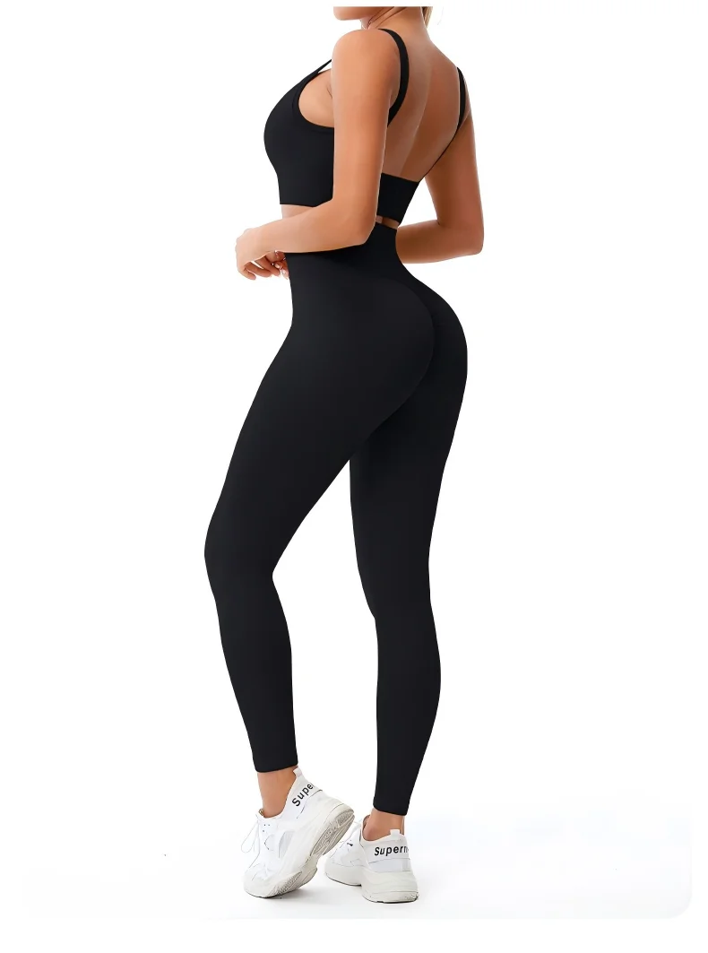 Fitness Pants - Women's Tight, Stylish New European Style Elastic High-waist Seamless Running and Nude Yoga Pants