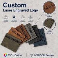 Porte-cartes ultra-fin en cuir PU personnalisé pour gravure laser, pochette vierge pour cartes, vente en gros