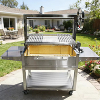 Barbecues argentinien en acier inoxydable avec rôtissoire