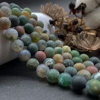 Vente en gros d'agate indienne givrée mate perles de jaspe fantaisie en vrac pour la fabrication de bijoux perles de pierre de qualité supérieure