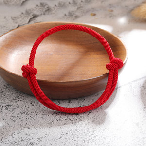 Pulsera de hilo de cadena con cuerda roja de la suerte ajustable para hombre y mujer, cadena tejida hecha a mano, regalo de joyería para pareja - Product Image 5