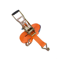 VINEET Elite 500daN STF - Sistema de amarre de carga con trinquete de 2 pulgadas y 5T, gancho doble J de poliéster y mango ergonómico largo