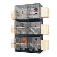 Cage à oiseaux grande taille A01-1 à trois niveaux pour perroquets, cage d'élevage pour oiseaux avec motif peau de tigre, pivoine, Xuanfeng, compatible avec les pigeons