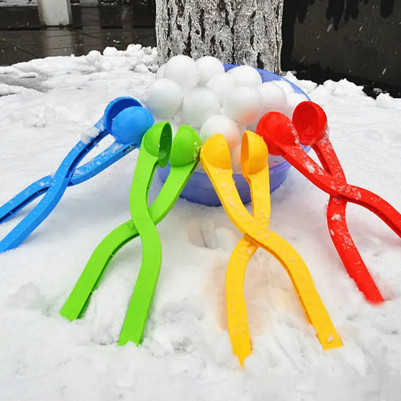 Cute Snowman Duck Dinosaur Shape Snowball Maker Clip Tongs Kids Winter Outdoor Funny Snow Sand Mold Snowball Fight Sports Toys