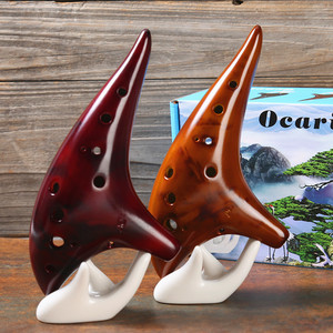Ocarina en céramique à 12 trous avec sac et accessoires, instrument de musique professionnel - Product Image 2