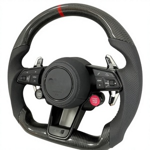 Volante Deportivo de Repuesto para <span class=keywords><strong>Audi</strong></span> A3 A4 A5 A6 S4 S5 B9 2017-2023, Fibra de Carbono y Cuero para Modificación de Plástico <span class=keywords><strong>R8</strong></span> TT - Product Image 1