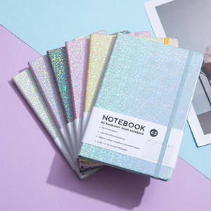 Cuaderno A5 con cubierta de cuero PU brillante, con páginas rayadas, para uso en oficina/escuela, agenda, diario, planificador, para regalo. - Product Image 4