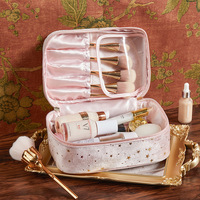 Sac de maquillage en velours à paillettes pour femmes, grande capacité, résistant à l'eau, fermeture éclair, organiseur de cosmétiques portable, voyage pour étui