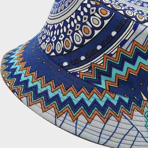2025 New Fashion Graffiti Bucket <b>Hat</b> Girls Hand Painting Outdoor Paisley Flora Printing Bucket <b>Hat</b> - Product Image 3