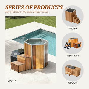 Nuevo Bañera de Inmersión Fría Hexagonal de Cedro Rojo para 1 Persona, <span class=keywords><strong>Piscina</strong></span> de Inmersión Fría <span class=keywords><strong>con</strong></span> Enfriador y Filtro - Product Image 2